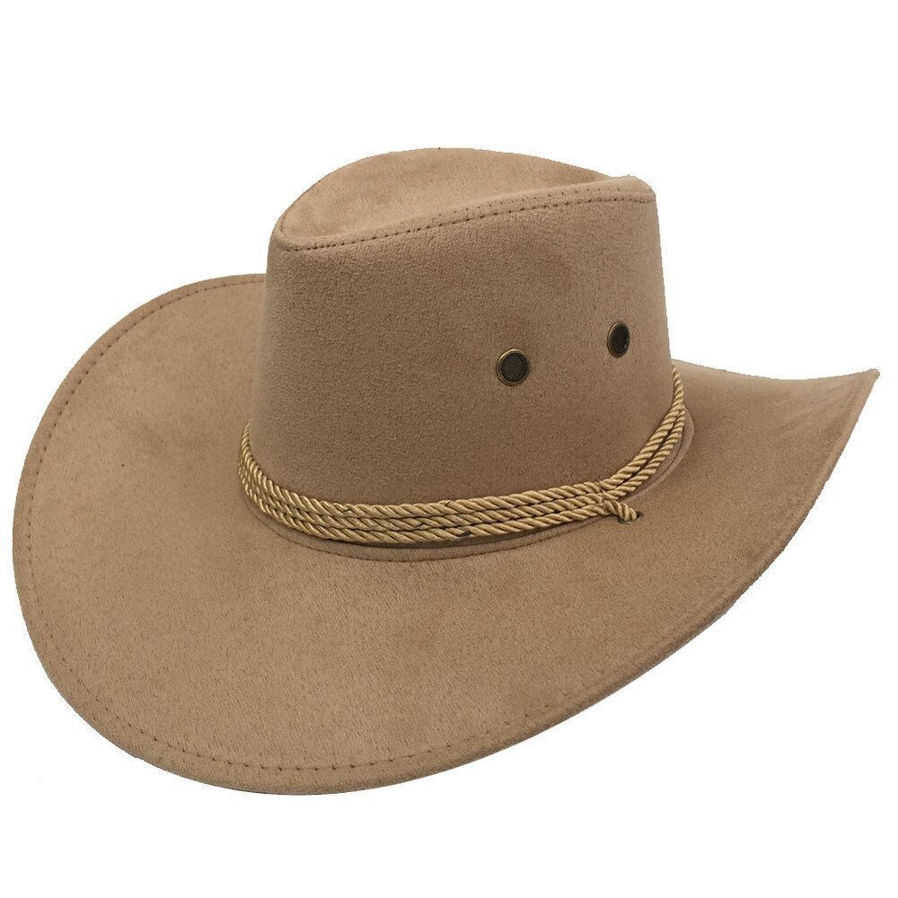 2700 Outback Faux Felt Wide Brim Western Cowboy Hat Beige1